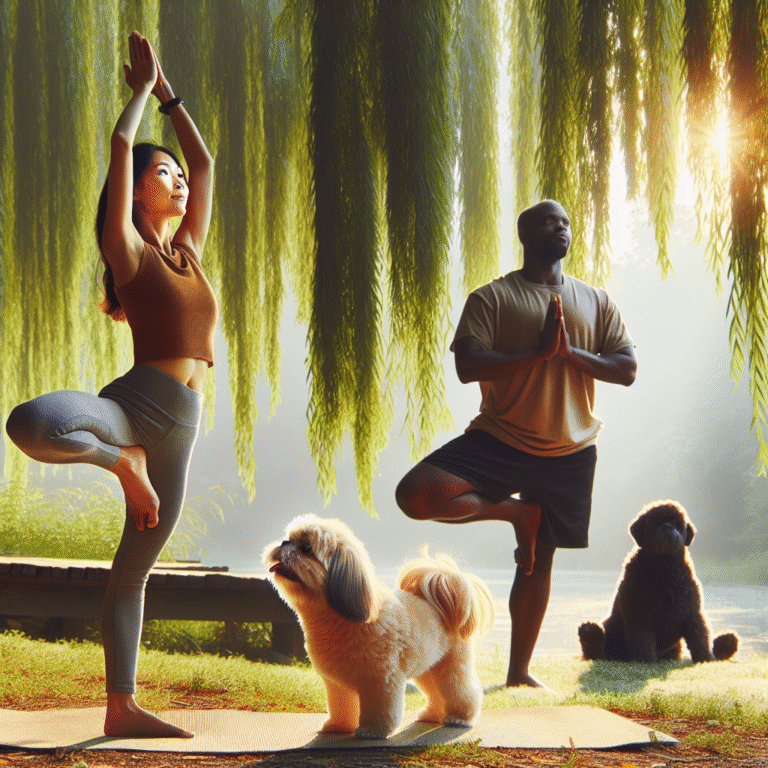 yoga exercises with dogs (doga)